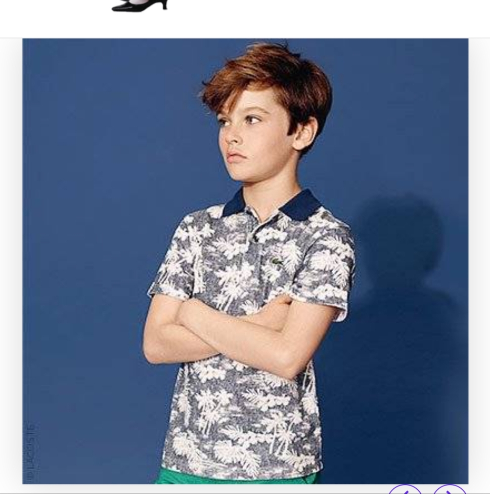 Lacoste Blue and White Polo Shirt Classic Pique Design